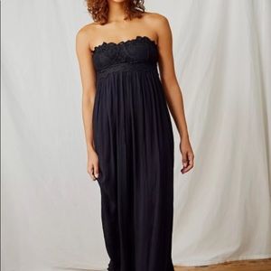 Free People Adella Corset Maxi Dress in Black Size S/P